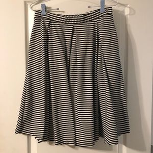 Black and white striped Lularoe Madison Skirt